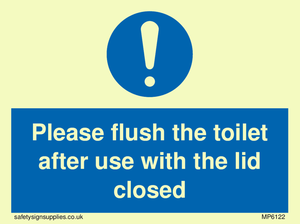 MP6122: Please flush the toilet after use with the lid closed