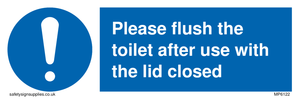 MP6122: Please flush the toilet after use with the lid closed