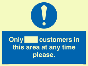 MP6132: Only [ ] customers in this area at any time please