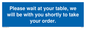 MP6142: Please wait at your table