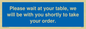 MP6142: Please wait at your table
