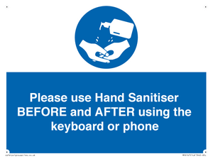 MP6147: Please use Hand Sanitiser BEFORE and AFTER using the keyboard or phone