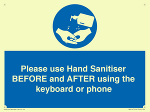 MP6147: Please use Hand Sanitiser BEFORE and AFTER using the keyboard or phone