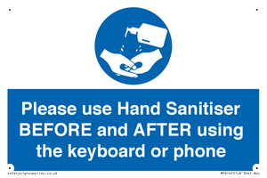 MP6147: Please use Hand Sanitiser BEFORE and AFTER using the keyboard or phone