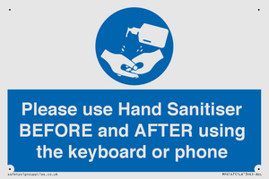 MP6147: Please use Hand Sanitiser BEFORE and AFTER using the keyboard or phone