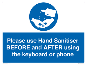 MP6147: Please use Hand Sanitiser BEFORE and AFTER using the keyboard or phone