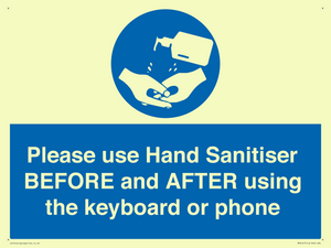 MP6147: Please use Hand Sanitiser BEFORE and AFTER using the keyboard or phone