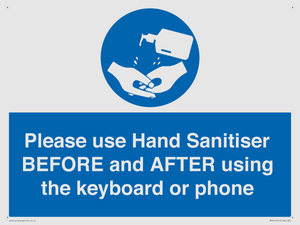 MP6147: Please use Hand Sanitiser BEFORE and AFTER using the keyboard or phone