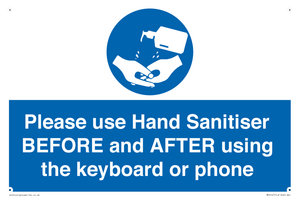 MP6147: Please use Hand Sanitiser BEFORE and AFTER using the keyboard or phone