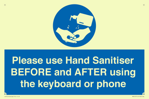 MP6147: Please use Hand Sanitiser BEFORE and AFTER using the keyboard or phone