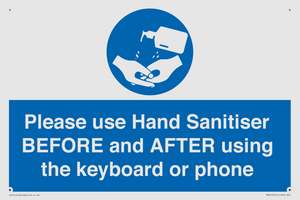 MP6147: Please use Hand Sanitiser BEFORE and AFTER using the keyboard or phone