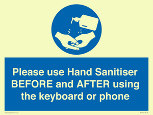 MP6147: Please use Hand Sanitiser BEFORE and AFTER using the keyboard or phone