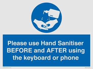 MP6147: Please use Hand Sanitiser BEFORE and AFTER using the keyboard or phone