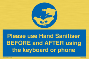 MP6147: Please use Hand Sanitiser BEFORE and AFTER using the keyboard or phone