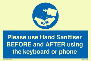 MP6147: Please use Hand Sanitiser BEFORE and AFTER using the keyboard or phone