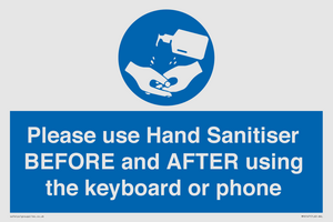 MP6147: Please use Hand Sanitiser BEFORE and AFTER using the keyboard or phone