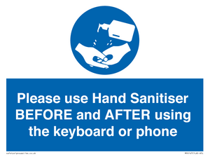 MP6147: Please use Hand Sanitiser BEFORE and AFTER using the keyboard or phone