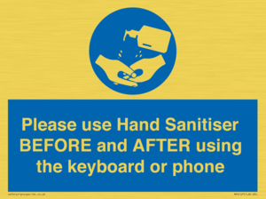 MP6147: Please use Hand Sanitiser BEFORE and AFTER using the keyboard or phone
