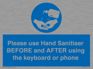 MP6147: Please use Hand Sanitiser BEFORE and AFTER using the keyboard or phone