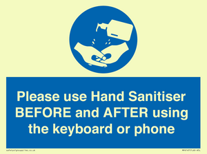 MP6147: Please use Hand Sanitiser BEFORE and AFTER using the keyboard or phone