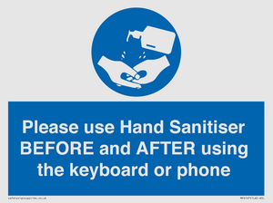 MP6147: Please use Hand Sanitiser BEFORE and AFTER using the keyboard or phone