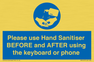 MP6147: Please use Hand Sanitiser BEFORE and AFTER using the keyboard or phone
