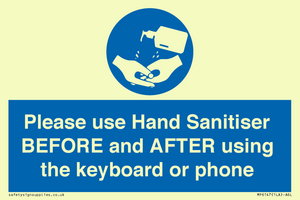 MP6147: Please use Hand Sanitiser BEFORE and AFTER using the keyboard or phone