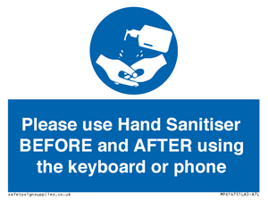 MP6147: Please use Hand Sanitiser BEFORE and AFTER using the keyboard or phone