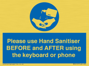 MP6147: Please use Hand Sanitiser BEFORE and AFTER using the keyboard or phone