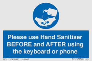 MP6147: Please use Hand Sanitiser BEFORE and AFTER using the keyboard or phone
