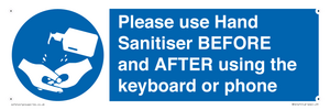 MP6147: Please use Hand Sanitiser BEFORE and AFTER using the keyboard or phone