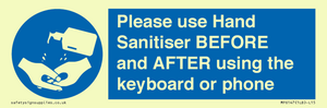 MP6147: Please use Hand Sanitiser BEFORE and AFTER using the keyboard or phone