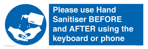 MP6147: Please use Hand Sanitiser BEFORE and AFTER using the keyboard or phone