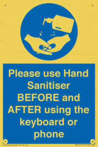 MP6147: Please use Hand Sanitiser BEFORE and AFTER using the keyboard or phone