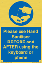 MP6147: Please use Hand Sanitiser BEFORE and AFTER using the keyboard or phone