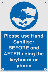 MP6147: Please use Hand Sanitiser BEFORE and AFTER using the keyboard or phone