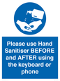 MP6147: Please use Hand Sanitiser BEFORE and AFTER using the keyboard or phone