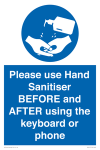 MP6147: Please use Hand Sanitiser BEFORE and AFTER using the keyboard or phone