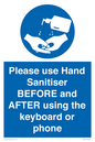 MP6147: Please use Hand Sanitiser BEFORE and AFTER using the keyboard or phone