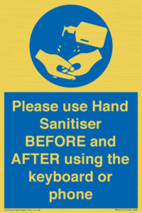 MP6147: Please use Hand Sanitiser BEFORE and AFTER using the keyboard or phone