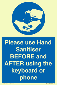 MP6147: Please use Hand Sanitiser BEFORE and AFTER using the keyboard or phone
