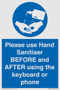 MP6147: Please use Hand Sanitiser BEFORE and AFTER using the keyboard or phone