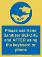 MP6147: Please use Hand Sanitiser BEFORE and AFTER using the keyboard or phone