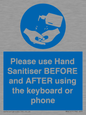 MP6147: Please use Hand Sanitiser BEFORE and AFTER using the keyboard or phone