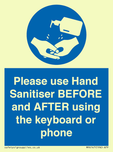 MP6147: Please use Hand Sanitiser BEFORE and AFTER using the keyboard or phone