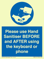 MP6147: Please use Hand Sanitiser BEFORE and AFTER using the keyboard or phone