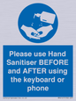 MP6147: Please use Hand Sanitiser BEFORE and AFTER using the keyboard or phone