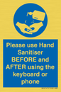 MP6147: Please use Hand Sanitiser BEFORE and AFTER using the keyboard or phone
