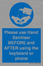 MP6147: Please use Hand Sanitiser BEFORE and AFTER using the keyboard or phone