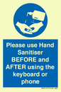 MP6147: Please use Hand Sanitiser BEFORE and AFTER using the keyboard or phone